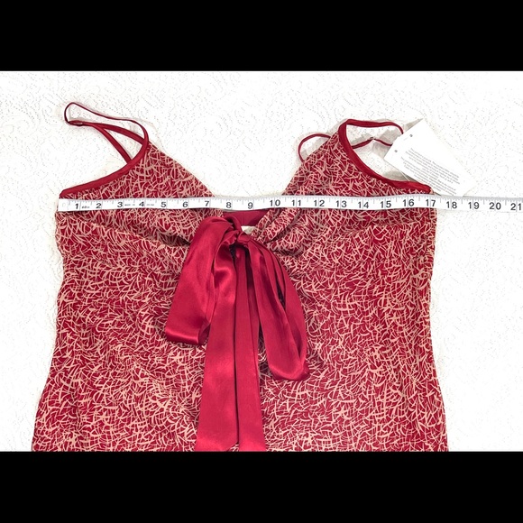 Hi Studio by Jonathan Martin Dress Sz 10 100% Silk Red/White Mix Spaghetti Strap - Picture 9 of 10